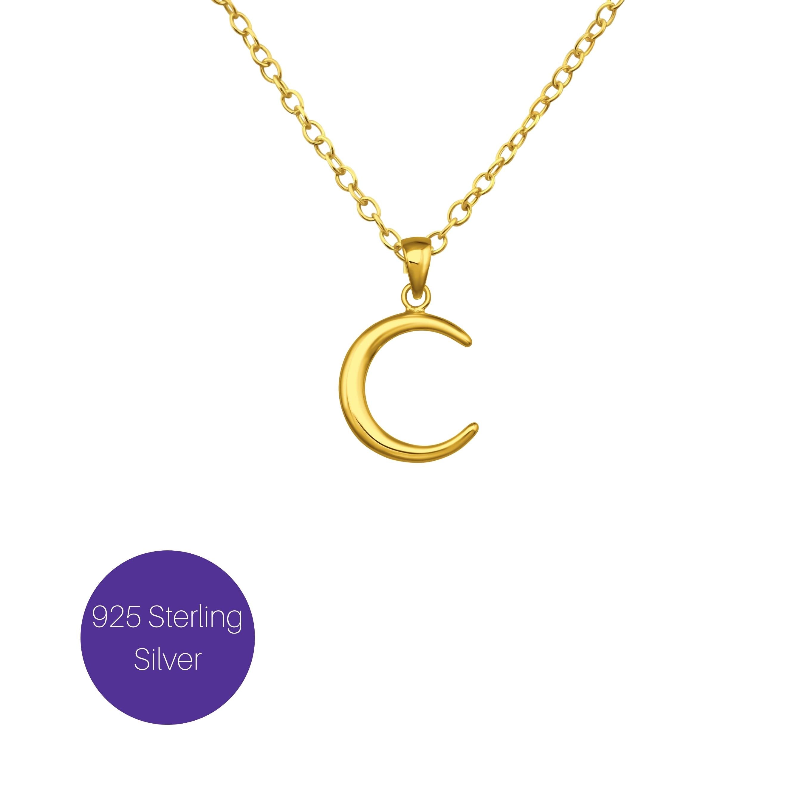 Simple Crescent Moon Necklace in Gold Besom Boutique